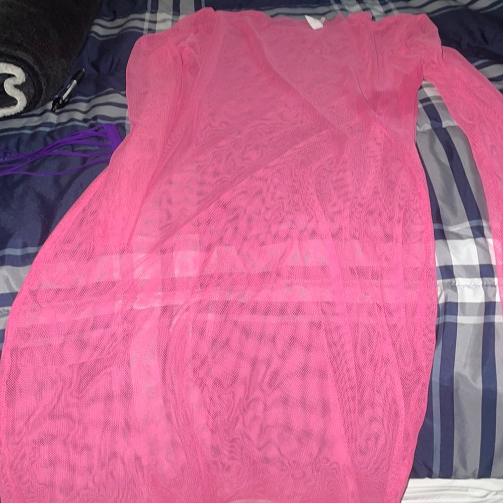 Pink see through dress